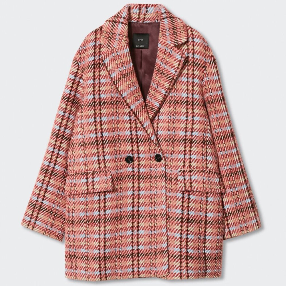 Mango Plaid Coat